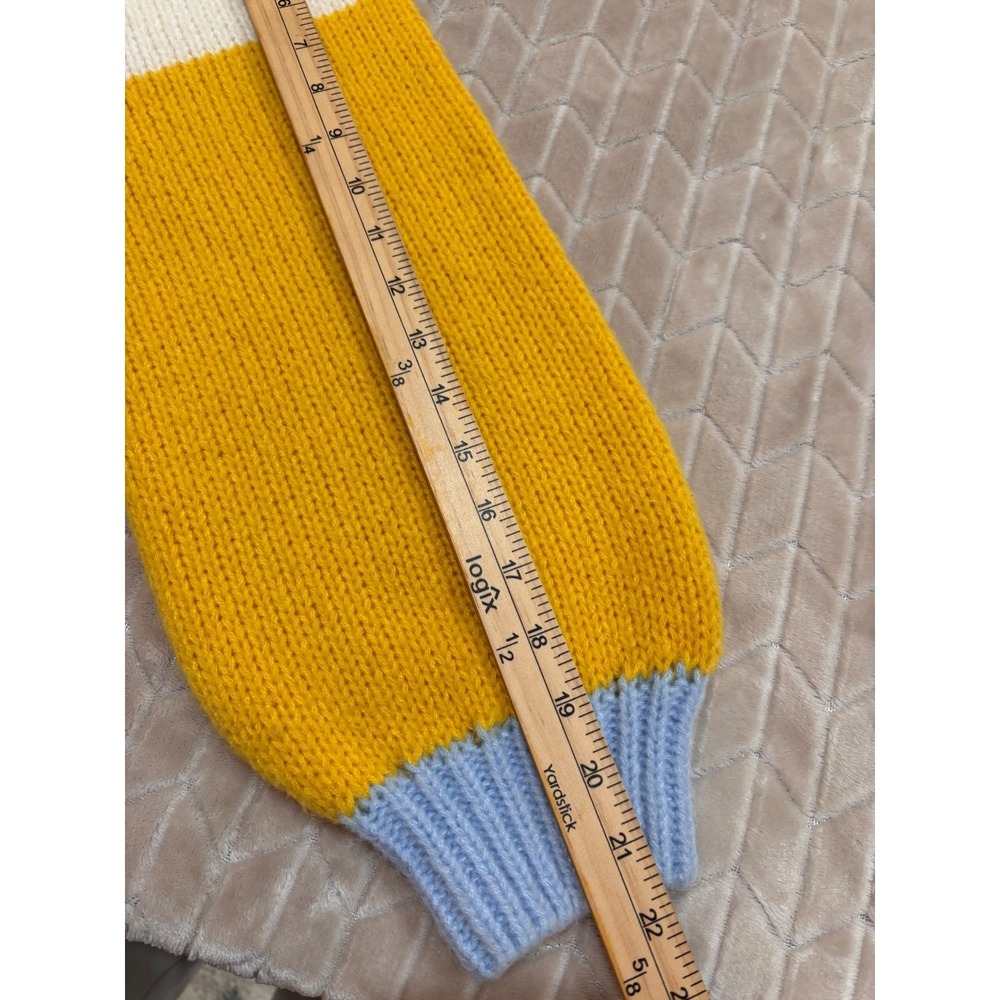 BiBi Kidcore Cardigan M Colorblock Patchwork Knit Dopamine Dressing Boho Sweater - Picture 13 of 14